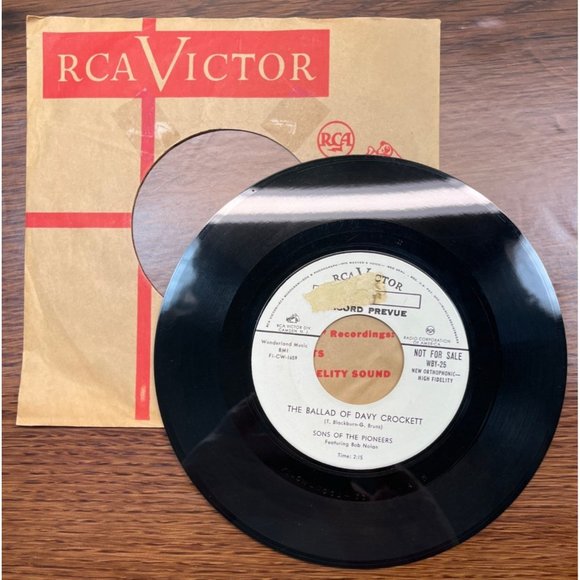 Sons of the Pioneers Ballad of Davy Crockett / Grave Yard Filler West 45 Promo - Picture 3 of 4